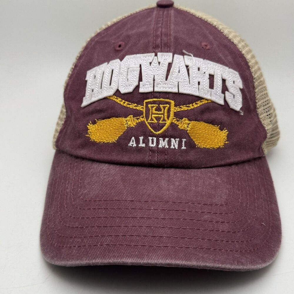 Harry Potter Hogwarts Alumni Trucker Hat Cap Maroon Mesh Adjustable